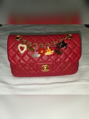 Chanel Small Flap Bag In Red Lambskin Cruise 2011 Collection